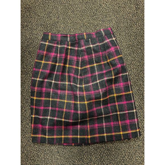 Checkered A-Line Anne Klein Pink and Gray Skirt with a Built In Belt Size 6 - Picture 1 of 7
